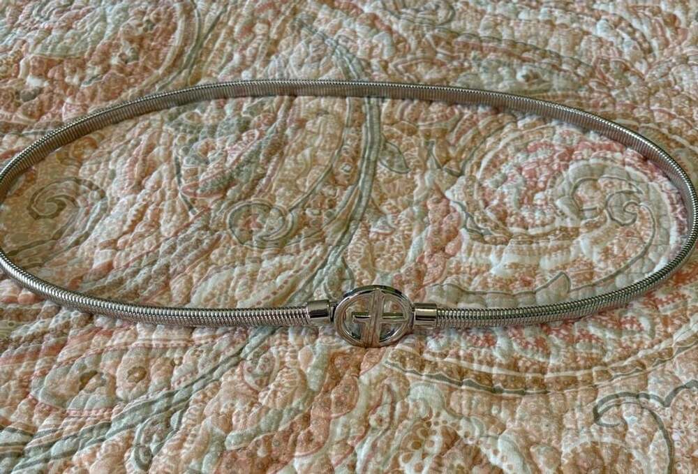 NWOT Giani Bernini Silver-Tone Elasticized Snake Chain Stretch Belt, L/XL